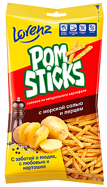 Картофельная соломка «Pomsticks» с морской солью и перцем, 100 г