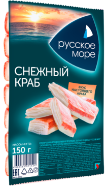 Крабовые палочки «Русское море» Снежный краб, 150 г Крабовые палочки «Русское море» Снежный краб, 150 г