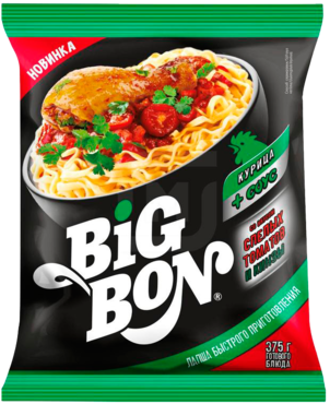 Лапша «BigBon» с курицей, томатным соусом и кинзой, 75 г Лапша «BigBon» с курицей, томатным соусом и кинзой, 75 г