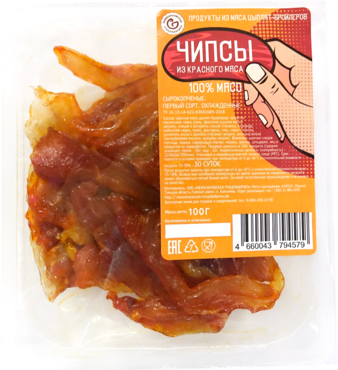 Чипсы «Межениновская птицефабрика» из красного мяса цыплят-бройлеров, 100 г Чипсы «Межениновская птицефабрика» из красного мяса цыплят-бройлеров, 100 г