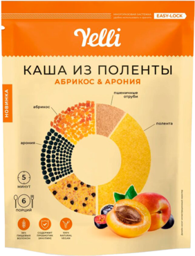 Каша из поленты «Yelli» абрикос-арония, 200 г Каша из поленты «Yelli» абрикос-арония, 200 г
