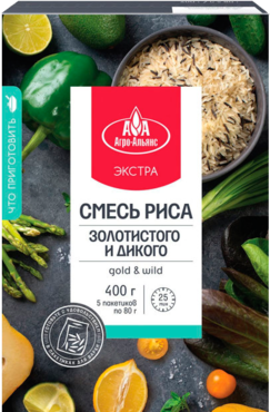 Смесь риса «Агро-Альянс» Золотистого и дикого, 400 г Смесь риса «Агро-Альянс» Золотистого и дикого, 400 г
