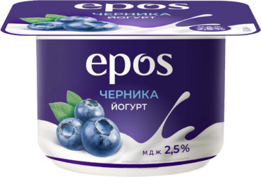 Йогурт 2.5% «EPOS» с черникой, 120 г Йогурт 2.5% «EPOS» с черникой, 120 г