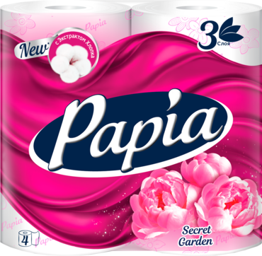 Туалетная бумага «Papia» трехслойная, «Таинственный сад» Туалетная бумага «Papia» трехслойная, «Таинственный сад»