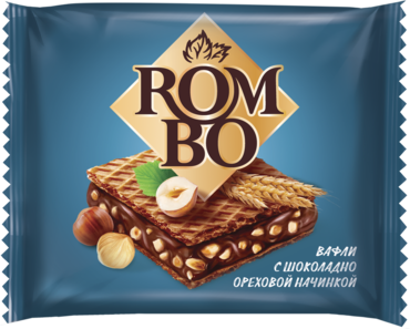 Вафля «Rombo» с ореховой начинкой, 12 г Вафля «Rombo» с ореховой начинкой, 12 г