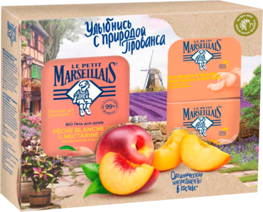 Подарочный набор «Le Petit Marseillais» Белый персик и нектарин, гель для душа+мыло, 180 г, 250 мл Подарочный набор «Le Petit Marseillais» Белый персик и нектарин, гель для душа+мыло, 180 г, 250 мл