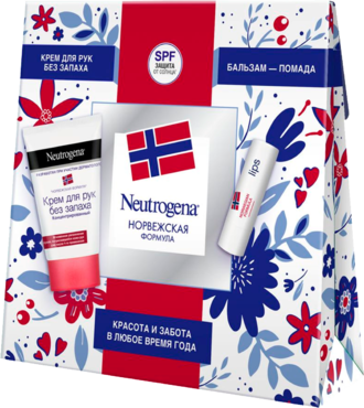 Подарочный набор «Neutrogena» Крем для рук + бальзам-помада Подарочный набор «Neutrogena» Крем для рук + бальзам-помада