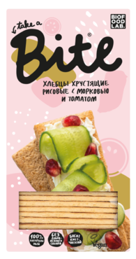 Хлебцы хрустящие «Take a Bite» рисовые с морковью и томатом, 150 г Хлебцы хрустящие «Take a Bite» рисовые с морковью и томатом, 150 г