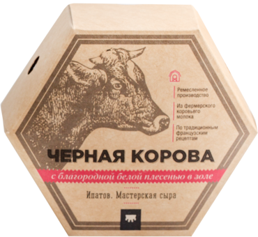 Сыр «Черная корова» с благородной белой плесенью в золе Черная корова, 125 г Сыр «Черная корова» с благородной белой плесенью в золе Черная корова, 125 г
