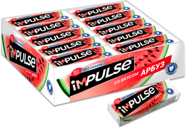 Жевательная резинка «IMPULSE» со вкусом арбуза, 14 г Жевательная резинка «IMPULSE» со вкусом арбуза, 14 г