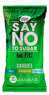 Карамель «Smart Formula» Say no to sugar, мята, зелёный чай, эвкалипт, 60 г