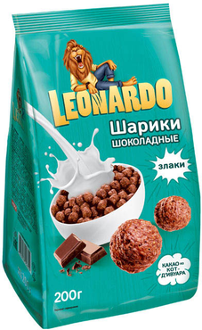«Leonardo», готовый завтрак «Шоколадные шарики», 200 г «Leonardo», готовый завтрак «Шоколадные шарики», 200 г