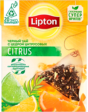 Чай черный «Lipton» Цитрус, 20 пирамидок