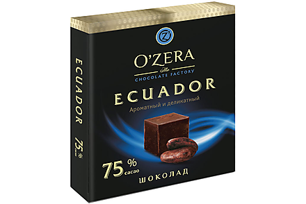«OЗera», шоколад Ecuador, содержание какао 75%, 90 г