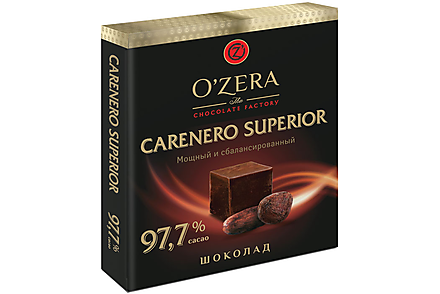 «OЗera», шоколад Carenero Superior, содержание какао 97,7%, 90 г