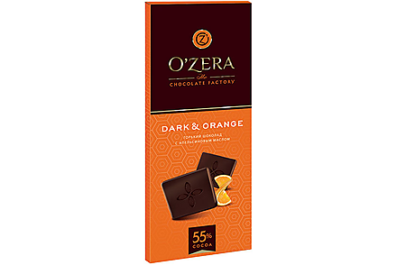 «OЗera», шоколад горький с апельсиновым маслом Dark&Orange, 90 г