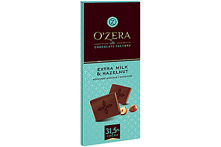«OЗera», шоколад молочный Extra milk & Hazelnut, 90 г