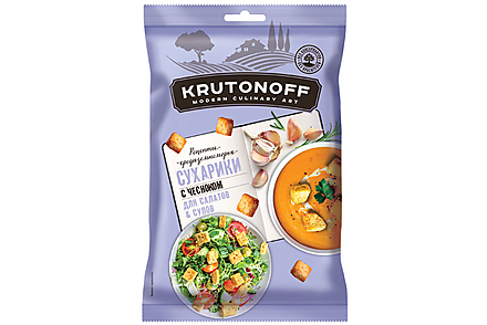 «Крутоноф», сухарики с чесноком для салатов и супов, 100 г