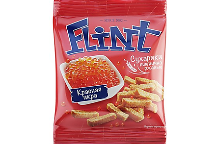 «Flint», сухарики со вкусом красной икры, 80 г