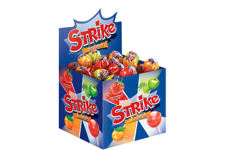 «Strike», карамель на палочке ассорти, 11 г