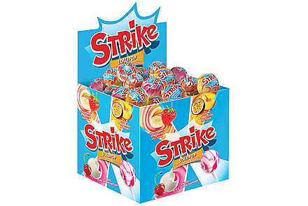 «Strike», карамель на палочке с молочным вкусом, 11 г
