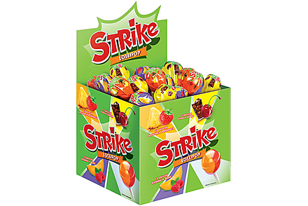 «Strike», карамель на палочке с двойными вкусами, 11 г