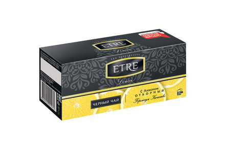 «ETRE», чай чёрный с лимоном, 25 пакетиков, 50 г