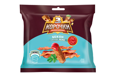 «3 Корочки», сухарики со вкусом бекона и кетчупом «Heinz», 85 г