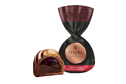 Конфета «OZera» Трюфель - клюква в молочном шоколаде