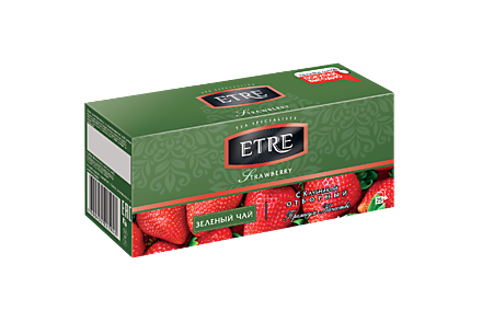 Чай зеленый «Etre» с клубникой, 25 пакетиков, 50 г
