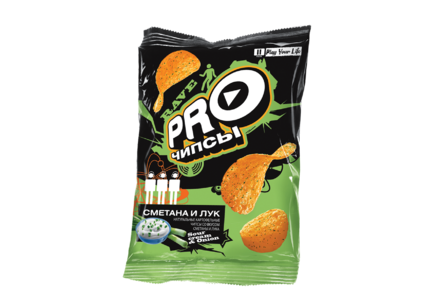 Чипсы «PRO-Чипсы» натуральные картофельные со вкусом сметаны и лука, 60 г