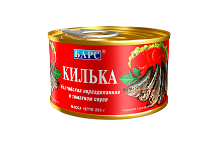 Килька «Барс» Балтийская в томатном соусе, 250 г