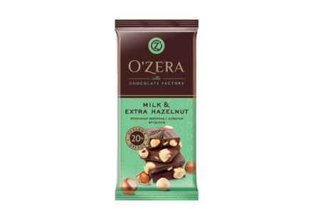 Шоколад «O'Zera» Milk & Extra Hazelnut, 90 г
