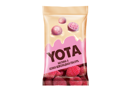 Драже «Yota» хрустящий шарик в малиновой глазури, 40 г