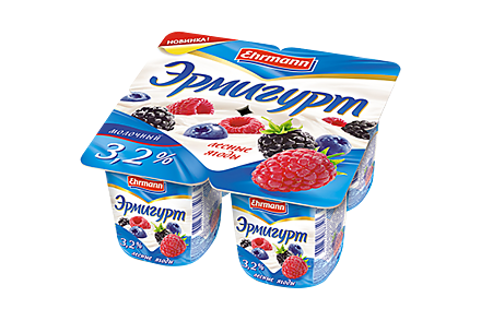 Эрмигут молочный 3.2% «Ehrmann» Лесные ягоды, 100 г