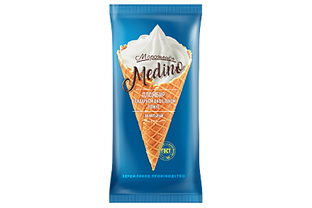 Мороженое «Medino» ванильный пломбир в рожке, 95 г