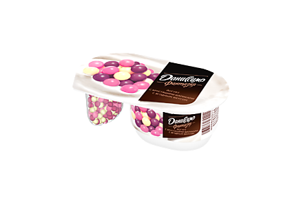 Йогурт 6.9% «Даниссимо Фантазия» с хрустящими шариками с ягодным вкусом, 105 г
