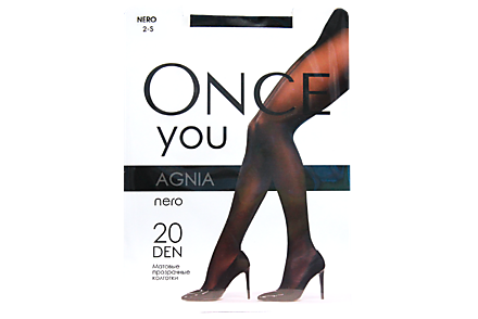 Колготки женские «Once You» Agnia 20 den, nero, размер 2