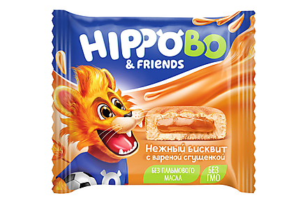 «HIPPO BONDI & FRIENDS», бисквитное пирожное с вареной сгущенкой, 32 г
