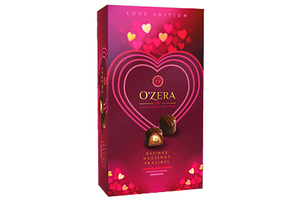Шоколадные конфеты «O'Зera» «LOVE», пралине с цельным фундуком, 230 г
