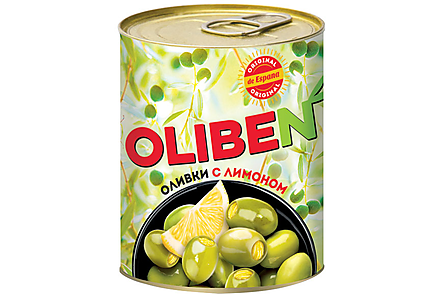 «OLIBEN», оливки крупные с лимоном, 270 г