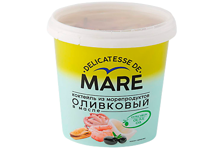Коктейль из морепродуктов «MARE» оливковый, в масле, 380 г