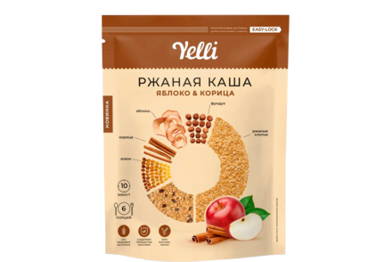 Каша ржаная «Yelli» яблоко-корица, 180 г