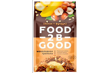 Гранола шоколадная «Foodtobegood» Банан и фундук, 250 г