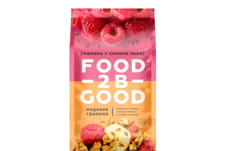 Гранола медовая «Foodtobegood» Малина и семена льна, 250 г