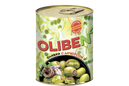 Оливки «OLIBEN» с анчоусом, 270 г