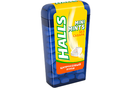 Освежающие конфеты «Halls» Mini Mints Цитрусовый пунш, 12 г