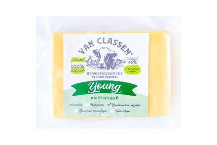 Сыр 45% «VAN CLASSEN» YOUNG, ручной работы с прованскими травами, 170 г