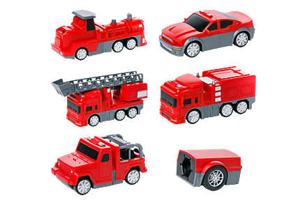 Пожарные автомобили с магнитными креплениями, 14 деталей (видео)