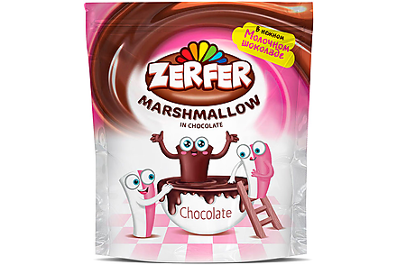«Zerfer», маршмеллоу с клубнично-сливочным вкусом, в шоколаде, 110 г